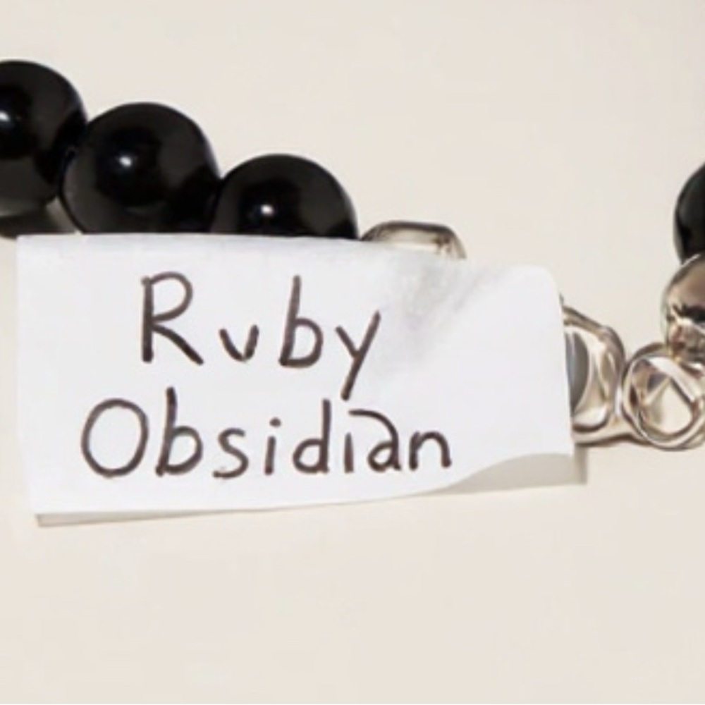 Black Ruby Obsidian Beaded Necklace - image 4